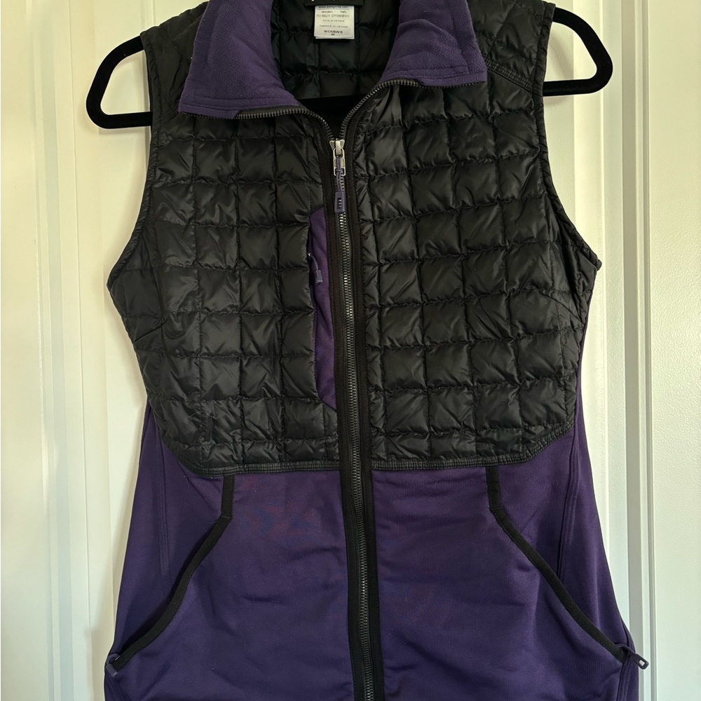Patagonia Black Quilted & Purple Hybrid Vest